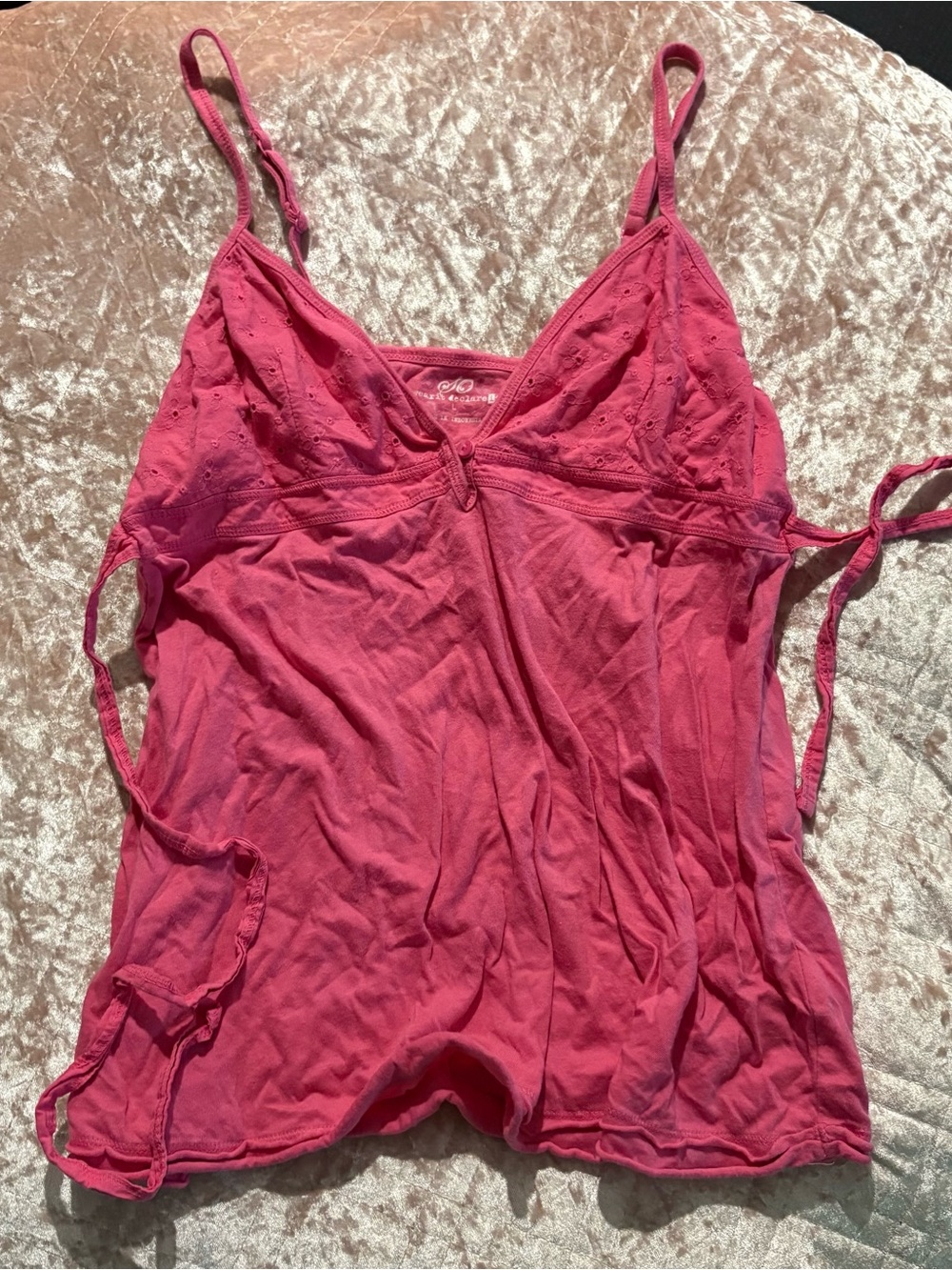 Pink Eyelet Camisole adjustable size large